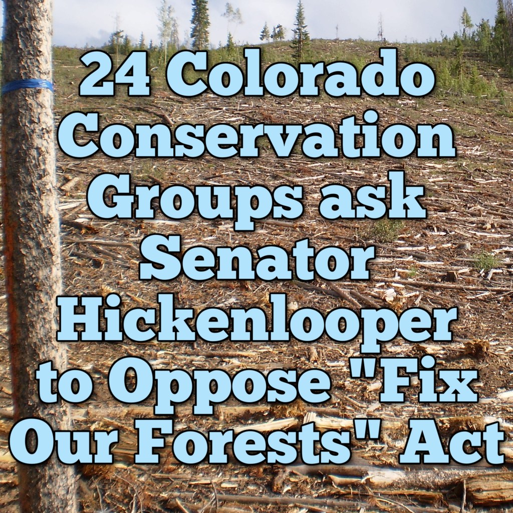 24 Colorado Conservation Groups Ask Sen. Hickenlooper to Oppose “Fix Our Forests”&nbsp;Act