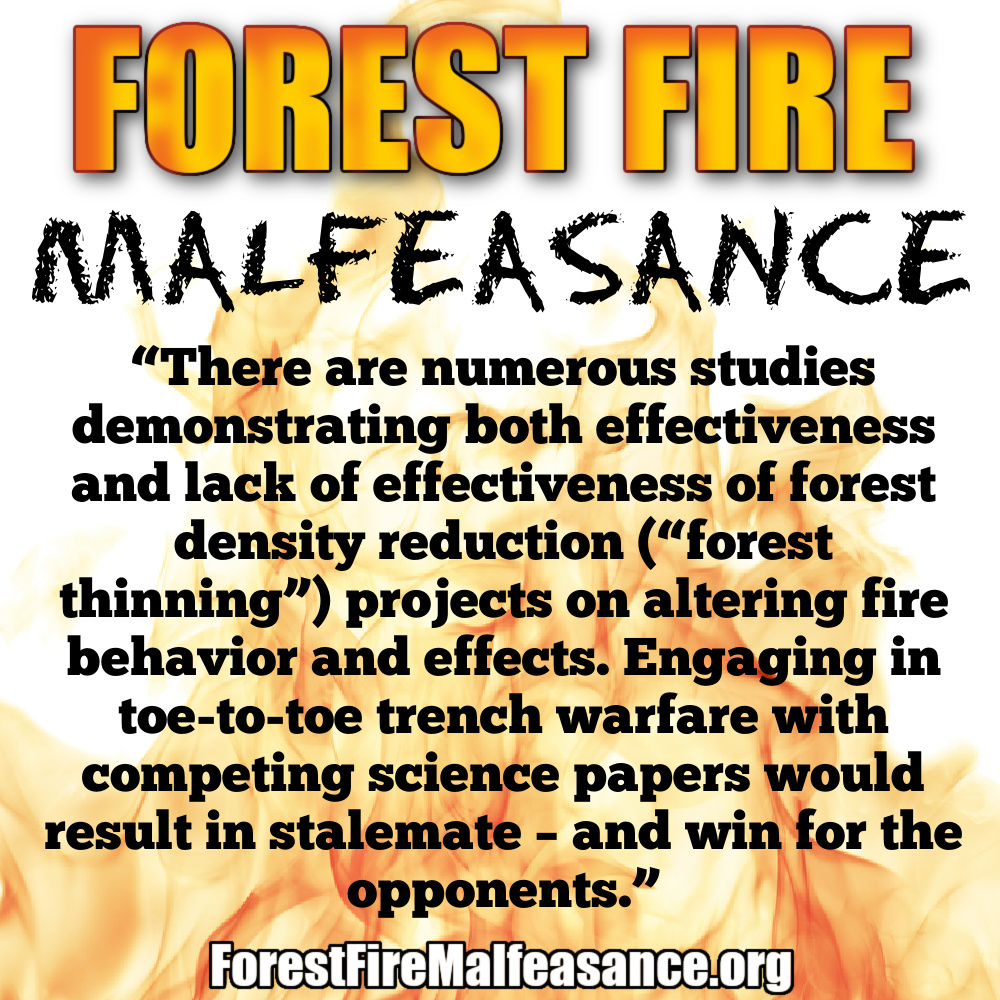 FOREST FIRE MALFEASANCE: Quote&nbsp;#1