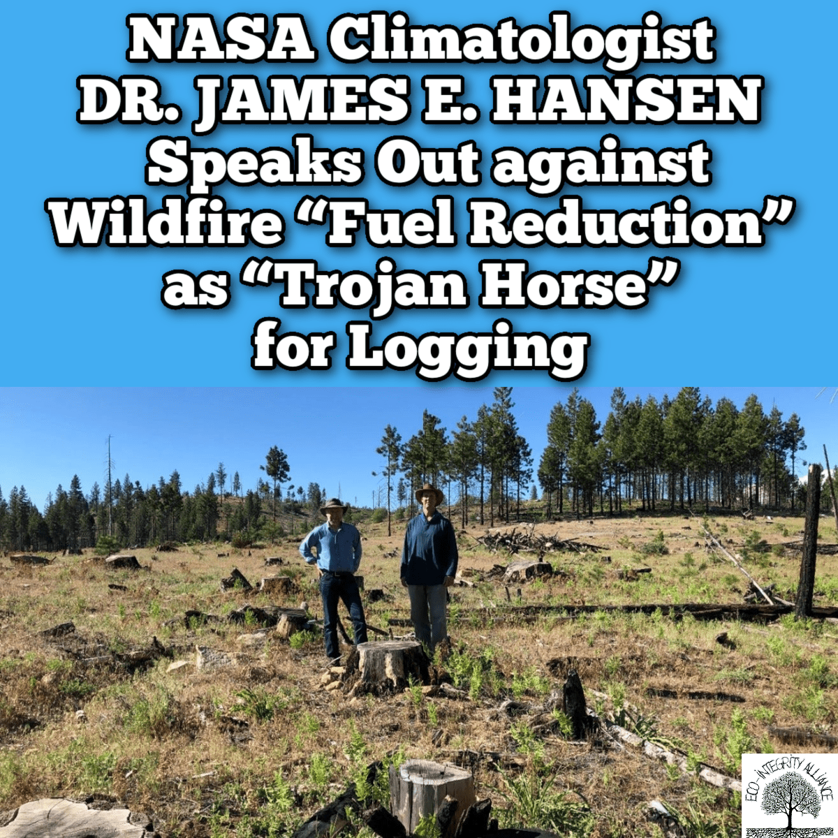 NASA Climatologist Dr. James E. Hansen Speaks Out against Wildfire “Fuel Reduction” as “Trojan Horse” for&nbsp;Logging